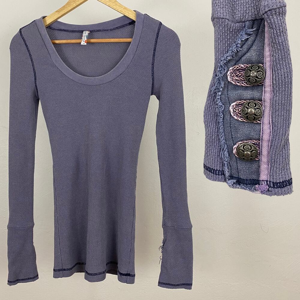 Free People Motorcuff Long Sleeve Scoop Thermal / Motor Cuff - Mamba  - Small